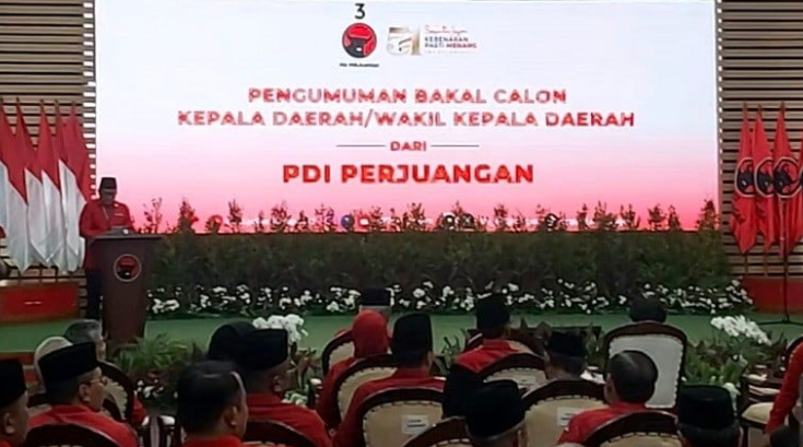 PDIP mengumumkan 13 calon gubernur untuk Pilkada 2024. Foto: iNewsJambi.id