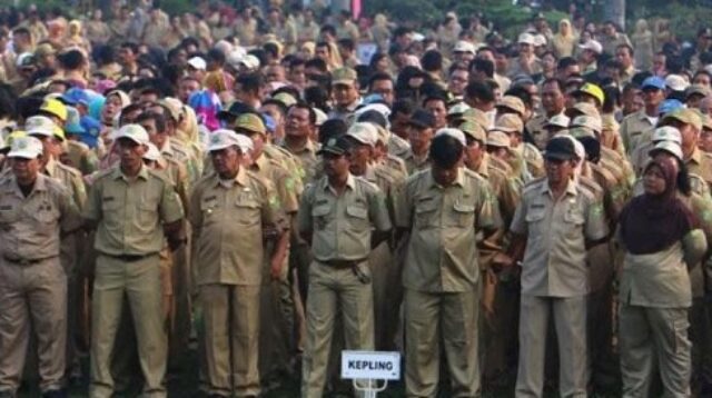 Ratusan tenaga honorer desak diangkat p3k. (foto: inews.id)