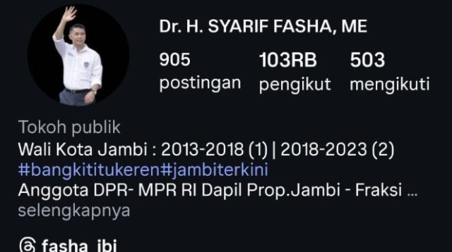 Konten Kinerja DPR RI? Cek Review Akun IG Syarif Fasha @fasha_jbi