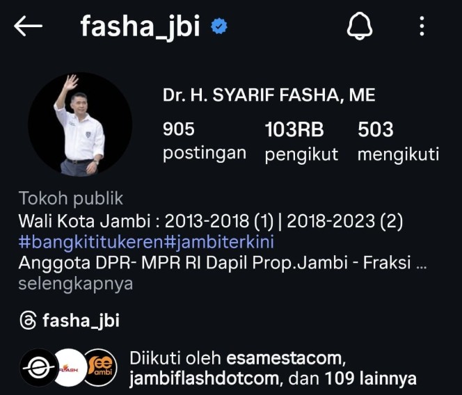 Konten Kinerja DPR RI? Cek Review Akun IG Syarif Fasha @fasha_jbi
