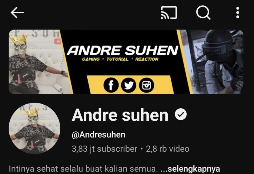 Channel YouTube Andre Suhen — Nggak Sekadar Main Game, Tapi Hiburan ala Netizen!