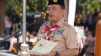 Gubernur Al Haris selaku Inspektur Upacara dalam rangka Pembukaan Jambore Kwartir Daerah Jambi Tahun 2026 di Bumi Perkemahan Abdurrahman Sayoeti Sungai Gelam